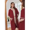 imageEkouaer Women Zipper Robe Short Sleeve Duster Housecoat Short Bathrobes Zip Front Nightgown with Pockets S3XLWine Red