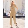 imageEkouaer Womens 2 Piece Pajama Sets Sleeveless V Neck Silky Tank Top with High Waist Wide Leg Pants Lounge Sets SXXLKhika
