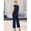 imageEkouaer Womens 2 Piece Pajama Sets Sleeveless V Neck Silky Tank Top with High Waist Wide Leg Pants Lounge Sets SXXLNavy