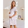 imageEkouaer Womens Cotton Nightgown Short Sleeve House Dress Button Down Sleepshirt Embroidered Nightshirt Floral Pajama DressFlowers Pink