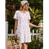 imageEkouaer Womens Cotton Nightgown Short Sleeve House Dress Button Down Sleepshirt Embroidered Nightshirt Floral Pajama DressFlowers Pink