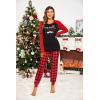 imageEkouaer Womens Pajama Set Christmas Pjs Long Sleeve Print Tops and Pajamas Pants Soft Sleepwear SetApattern1plaid
