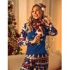 imageEkouaer Womens Pajama Set Christmas Pjs Long Sleeve Print Tops and Pajamas Pants Soft Sleepwear SetPat13snowman  Tree