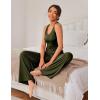 imageEkouaer Womens Pajamas 2 Piece Lounge Set Ribbed Knit Loungewear Sleeveless Tank Top Wide Leg PantsArmy Green