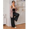 imageEkouaer Womens Pajamas 2 Piece Lounge Set Ribbed Knit Loungewear Sleeveless Tank Top Wide Leg PantsBlack
