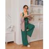 imageEkouaer Womens Pajamas 2 Piece Lounge Set Ribbed Knit Loungewear Sleeveless Tank Top Wide Leg PantsEvergreen