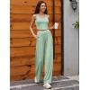 imageEkouaer Womens Pajamas 2 Piece Lounge Set Ribbed Knit Loungewear Sleeveless Tank Top Wide Leg PantsLight Green