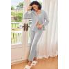 imageEkouaer Womens Pajamas Fleece Pj Set Long Sleeve Sleepwear 2 Piece Soft Nightwear Button Down Loungewear SetsLight Grey