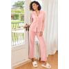 imageEkouaer Womens Pajamas Fleece Pj Set Long Sleeve Sleepwear 2 Piece Soft Nightwear Button Down Loungewear SetsLight Pink