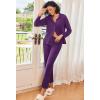 imageEkouaer Womens Pajamas Fleece Pj Set Long Sleeve Sleepwear 2 Piece Soft Nightwear Button Down Loungewear SetsPurple