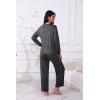 imageEkouaer Womens Pajamas Set 2 Piece Lounge Sets Long Sleeve Crewneck Top and Pants Soft Pjs with PocketsBlack Dots
