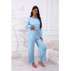 imageEkouaer Womens Pajamas Set 2 Piece Lounge Sets Long Sleeve Crewneck Top and Pants Soft Pjs with PocketsBlue Floral