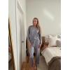 imageEkouaer Womens Pajamas Set 2 Piece Lounge Sets Long Sleeve Crewneck Top and Pants Soft Pjs with PocketsGray Stars