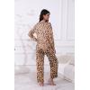 imageEkouaer Womens Pajamas Set 2 Piece Lounge Sets Long Sleeve Crewneck Top and Pants Soft Pjs with PocketsLeopard
