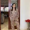imageEkouaer Womens Pajamas Set 2 Piece Lounge Sets Long Sleeve Crewneck Top and Pants Soft Pjs with PocketsLeopard