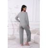 imageEkouaer Womens Pajamas Set 2 Piece Lounge Sets Long Sleeve Crewneck Top and Pants Soft Pjs with PocketsLight Grey