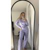 imageEkouaer Womens Pajamas Set 2 Piece Lounge Sets Long Sleeve Crewneck Top and Pants Soft Pjs with PocketsPurple Dots