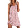 imageEkouaer Nightgowns for Women Sleeveless Sleep Shirt Tank Night Gown V Neck Chemise Pleated Night Shirt Soft Sleep DressFloral Pink