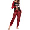imageEkouaer Womens Pajama Set Christmas Pjs Long Sleeve Print Tops and Pajamas Pants Soft Sleepwear SetApattern1plaid