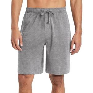 imageEkouaer Mens Pajama Shorts Soft Sleepwear Bottoms Elastic Waistband LoungewearLight Grey