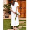 imageEkouaer Nightgown for Women Cotton Long Night Gown Short Sleeve Nightdress with Pockets Button Sleepshirt Soft SleepwearWhite
