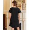 imageEkouaer Nightgowns for Women Cotton Sleepshirts Short Sleeve Nightshirt Tshirt Night Gown Casual Sleepdress Comfy NightdressBlack