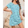 imageEkouaer Nightgowns for Women Cotton Sleepshirts Short Sleeve Nightshirt Tshirt Night Gown Casual Sleepdress Comfy NightdressBlue Butterfly