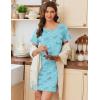 imageEkouaer Nightgowns for Women Cotton Sleepshirts Short Sleeve Nightshirt Tshirt Night Gown Casual Sleepdress Comfy NightdressBlue Butterfly