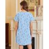 imageEkouaer Nightgowns for Women Cotton Sleepshirts Short Sleeve Nightshirt Tshirt Night Gown Casual Sleepdress Comfy NightdressBlue Moon