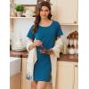 imageEkouaer Nightgowns for Women Cotton Sleepshirts Short Sleeve Nightshirt Tshirt Night Gown Casual Sleepdress Comfy NightdressDark Blue