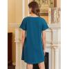 imageEkouaer Nightgowns for Women Cotton Sleepshirts Short Sleeve Nightshirt Tshirt Night Gown Casual Sleepdress Comfy NightdressDark Blue