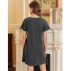 imageEkouaer Nightgowns for Women Cotton Sleepshirts Short Sleeve Nightshirt Tshirt Night Gown Casual Sleepdress Comfy NightdressDark Grey