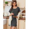 imageEkouaer Nightgowns for Women Cotton Sleepshirts Short Sleeve Nightshirt Tshirt Night Gown Casual Sleepdress Comfy NightdressDark Grey