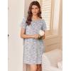 imageEkouaer Nightgowns for Women Cotton Sleepshirts Short Sleeve Nightshirt Tshirt Night Gown Casual Sleepdress Comfy NightdressGrey Coffee