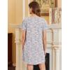 imageEkouaer Nightgowns for Women Cotton Sleepshirts Short Sleeve Nightshirt Tshirt Night Gown Casual Sleepdress Comfy NightdressGrey Coffee