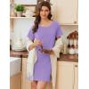 imageEkouaer Nightgowns for Women Cotton Sleepshirts Short Sleeve Nightshirt Tshirt Night Gown Casual Sleepdress Comfy NightdressLilac