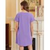 imageEkouaer Nightgowns for Women Cotton Sleepshirts Short Sleeve Nightshirt Tshirt Night Gown Casual Sleepdress Comfy NightdressLilac