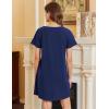 imageEkouaer Nightgowns for Women Cotton Sleepshirts Short Sleeve Nightshirt Tshirt Night Gown Casual Sleepdress Comfy NightdressNavy Blue