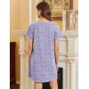 imageEkouaer Nightgowns for Women Cotton Sleepshirts Short Sleeve Nightshirt Tshirt Night Gown Casual Sleepdress Comfy NightdressPurple Floral