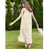imageEkouaer Nightgowns for Women Long Sleeveless Night Gown Victorian Nightdress Button Sleepshirt Soft Sleepwear SXXXLBeige Floral