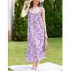 imageEkouaer Nightgowns for Women Long Sleeveless Night Gown Victorian Nightdress Button Sleepshirt Soft Sleepwear SXXXLDark Purple Floral