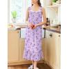 imageEkouaer Nightgowns for Women Long Sleeveless Night Gown Victorian Nightdress Button Sleepshirt Soft Sleepwear SXXXLDark Purple Floral