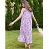 imageEkouaer Nightgowns for Women Long Sleeveless Night Gown Victorian Nightdress Button Sleepshirt Soft Sleepwear SXXXLDark Purple Floral