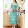 imageEkouaer Nightgowns for Women Long Sleeveless Night Gown Victorian Nightdress Button Sleepshirt Soft Sleepwear SXXXLGreen Floral