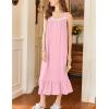 imageEkouaer Nightgowns for Women Long Sleeveless Night Gown Victorian Nightdress Button Sleepshirt Soft Sleepwear SXXXLPink