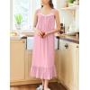 imageEkouaer Nightgowns for Women Long Sleeveless Night Gown Victorian Nightdress Button Sleepshirt Soft Sleepwear SXXXLPink