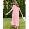 imageEkouaer Nightgowns for Women Long Sleeveless Night Gown Victorian Nightdress Button Sleepshirt Soft Sleepwear SXXXLPink