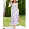imageEkouaer Nightgowns for Women Long Sleeveless Night Gown Victorian Nightdress Button Sleepshirt Soft Sleepwear SXXXLPurple Floral