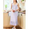 imageEkouaer Nightgowns for Women Long Sleeveless Night Gown Victorian Nightdress Button Sleepshirt Soft Sleepwear SXXXLPurple Floral