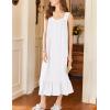 imageEkouaer Nightgowns for Women Long Sleeveless Night Gown Victorian Nightdress Button Sleepshirt Soft Sleepwear SXXXLWhite